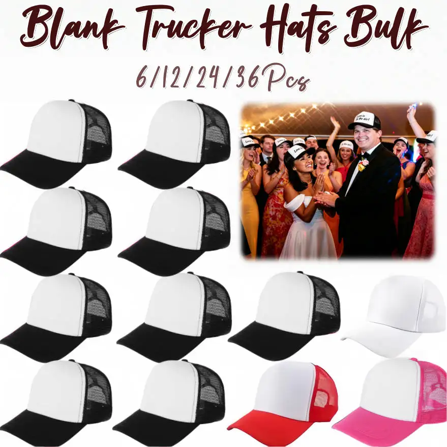 Trucker Cap Mesh - 6-36 Buah Topi Trucker Polos Grosir