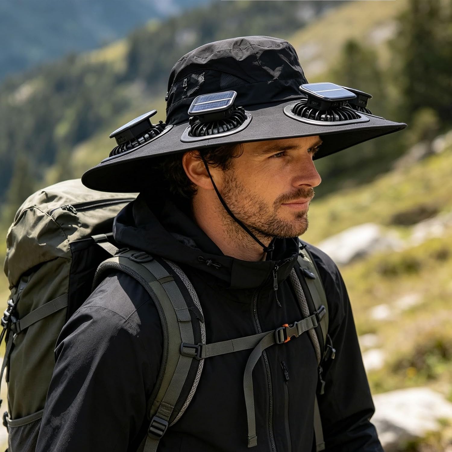 Sun Hat Wide Brim - Topi Visor 6 Kipas Pendingin Musim