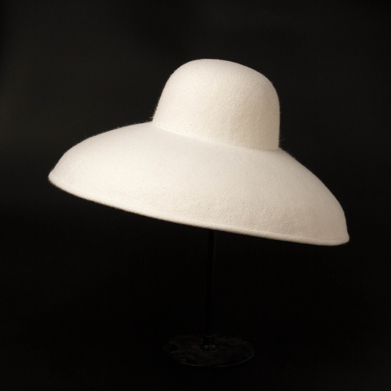 Fedora Hat Wool - Topi Wol Felt Lebar Besar Klasik