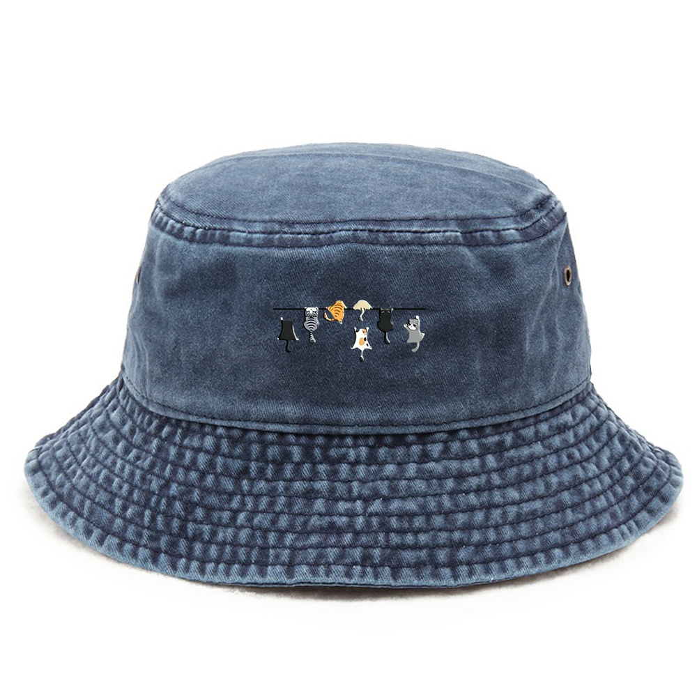 Bucket Hat Cotton - 1 Topi Nelayan Motif Kucing, Topi