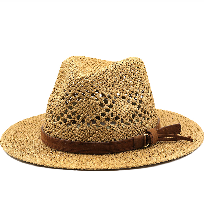 Cowboy Hat Straw - Topi Jerami Rafia Pria Berongga Topi