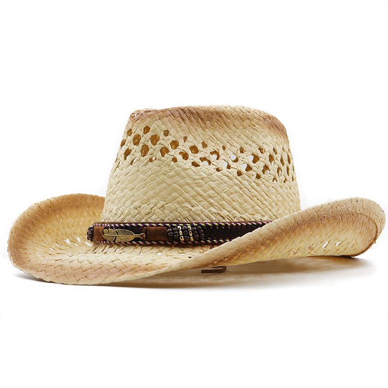 Cowboy Hat Straw - Topi Jerami Koboi Buatan Tangan Lembut