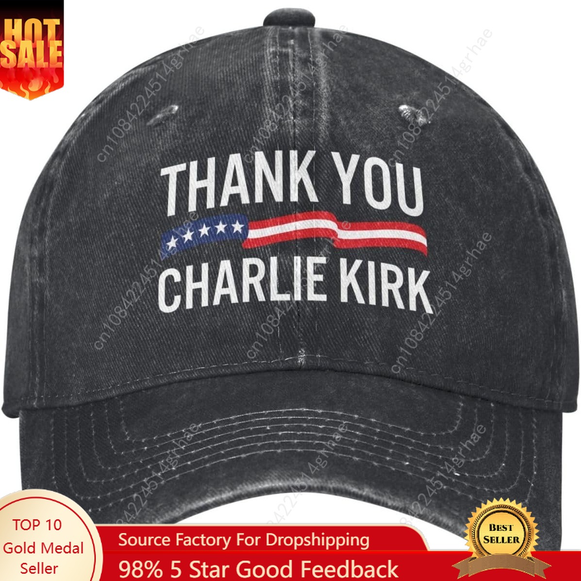 Dad Hat Cotton - Trewrdt Terima Kasih Charlie Kirk Hat