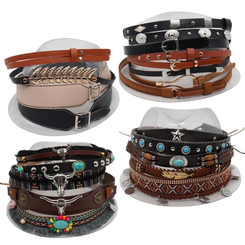 Cowboy Hat Straw - Sabuk Gaya Etnik Retro, Ikat Kepala,