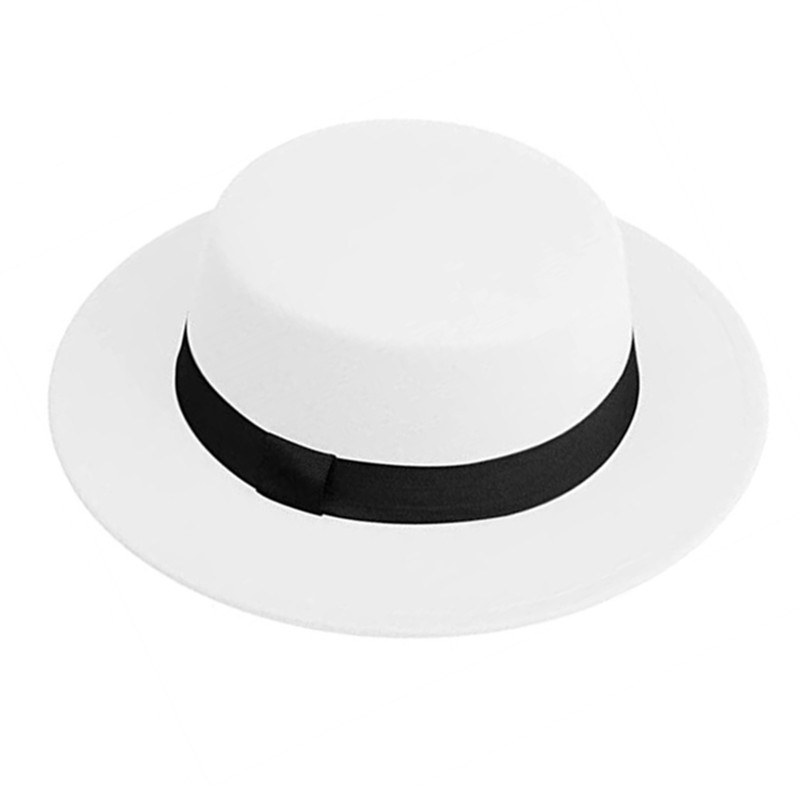Fedora Hat Wool - Topi Fedora Putih Pria Wanita, Topi
