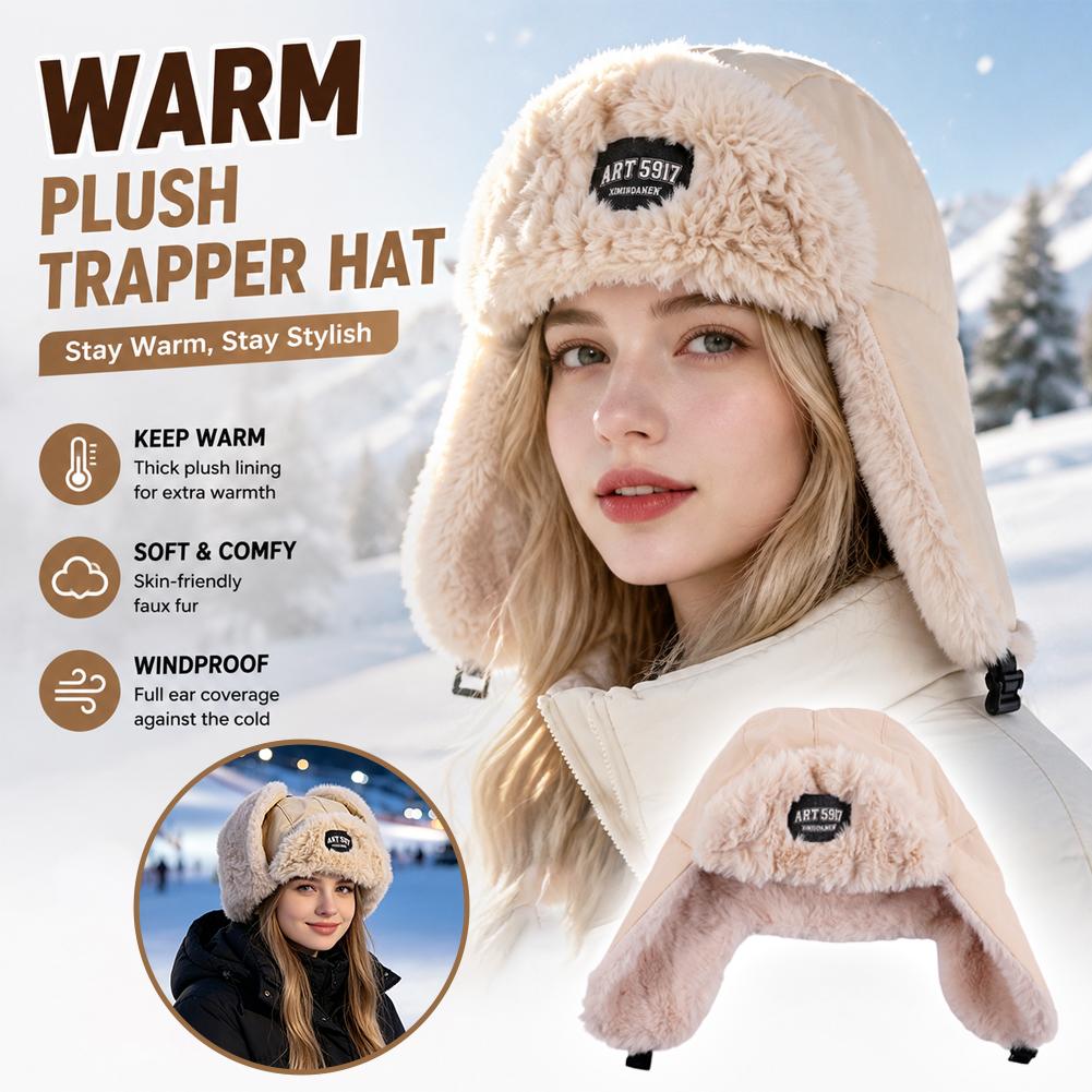 Winter Trapper Hat - Topi Trapper Musim Dingin Lapisan Bulu