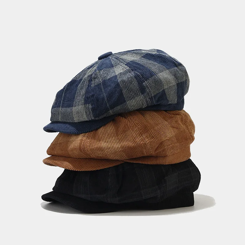 Newsboy Cap Ivy - Corduroy topi Cabbie model korduroi, topi