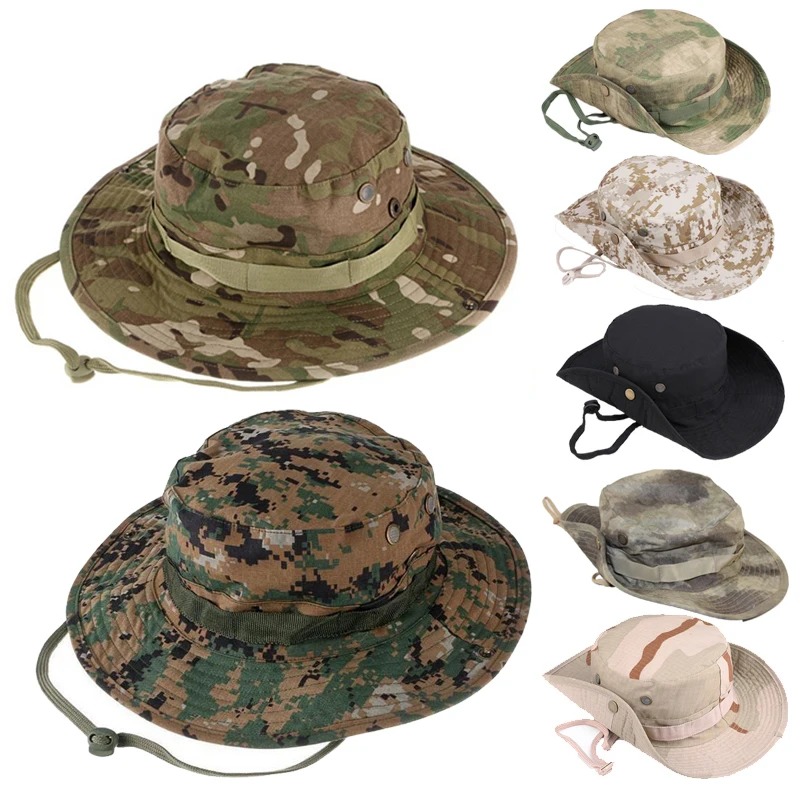 Boonie Hat Tactical - Topi Boonie Taktis Kamuflase untuk Berkemah,