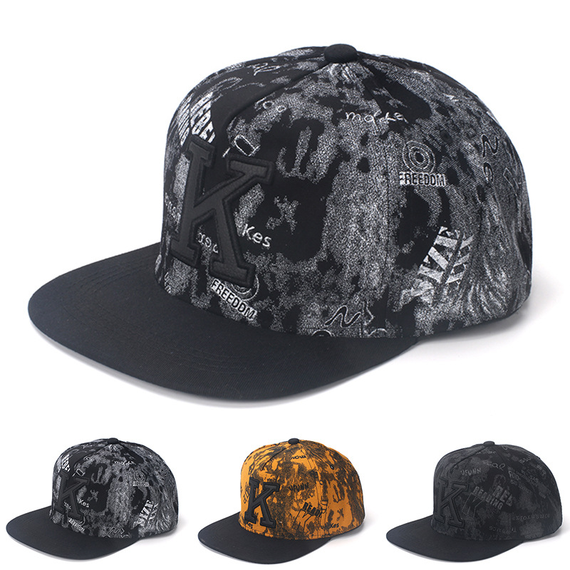 Snapback Hat Flat - K huruf Hip Hop topi bisbol
