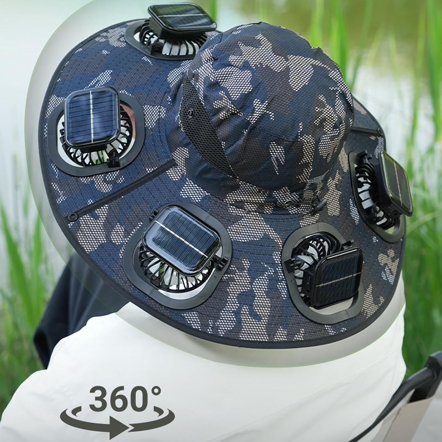 Topi Visor 6 Kipas Pendingin M - Sun Hat Wide Brim ulasan dan harga