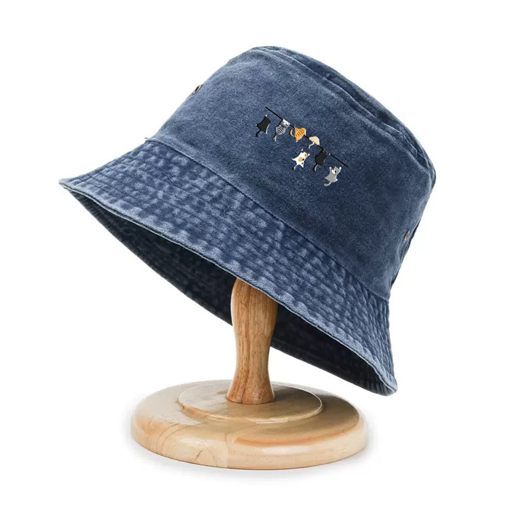1 Topi Nelayan Motif Kucing, T - Bucket Hat Cotton ulasan dan harga