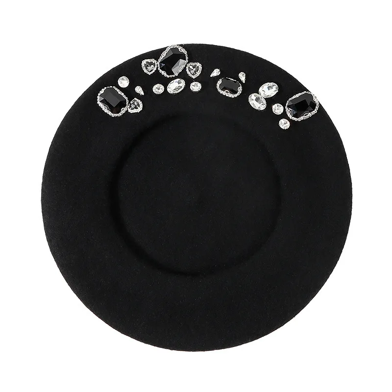 Baret Wol Berhiaskan Batu Rhin - Beret French Wool ulasan dan harga
