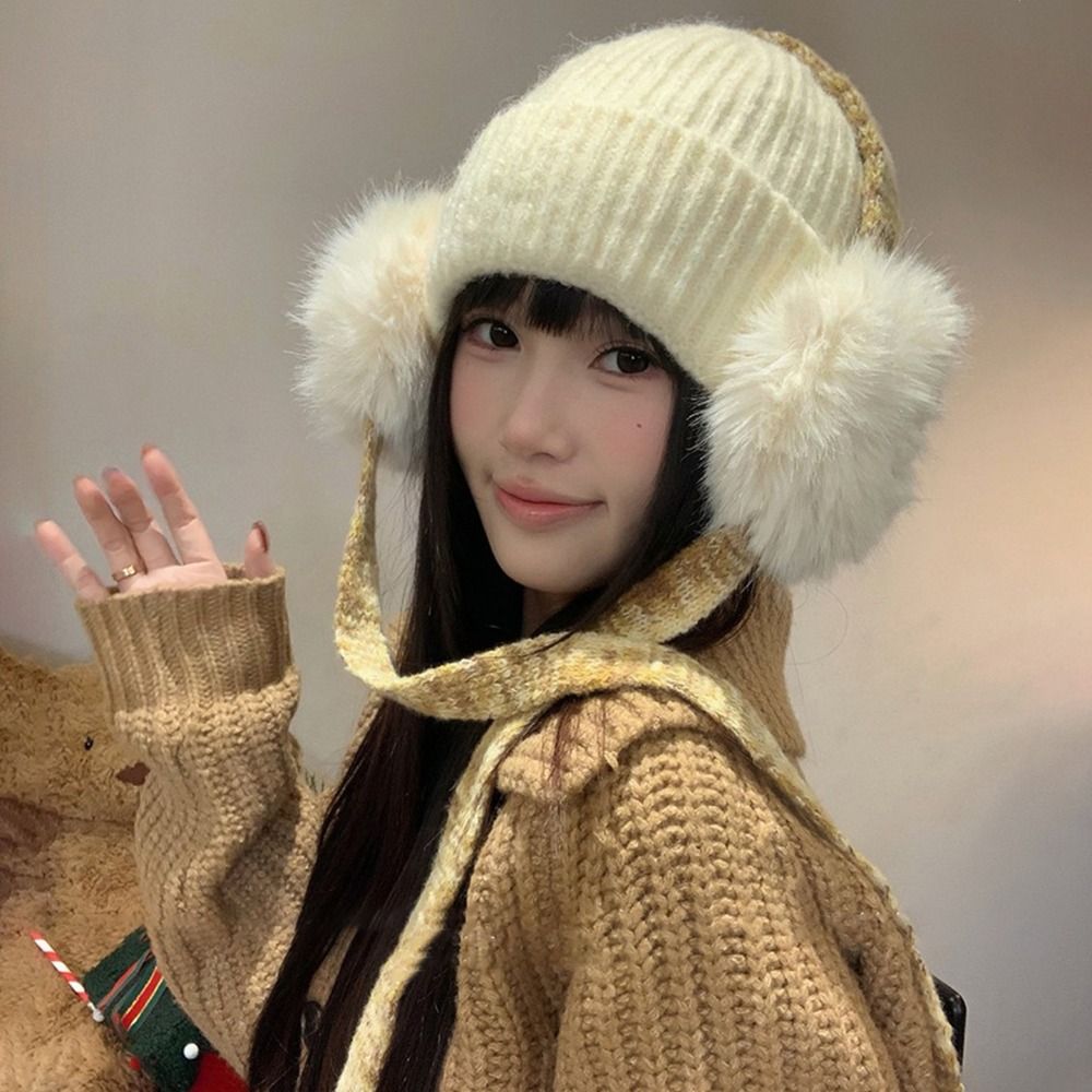 Topi kupluk rajutan retro deng - Beanie Cuffed Knit ulasan dan harga