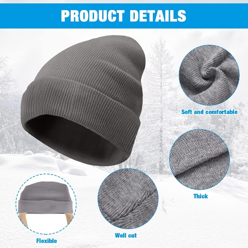 1pc Topi Beanie Tebal Hangat M - Beanie Cuffed Knit ulasan dan harga