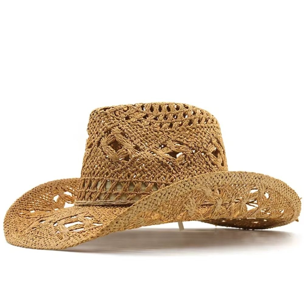 Topi Jerami Lebar Bergaya Vint - Cowboy Hat Straw ulasan dan harga