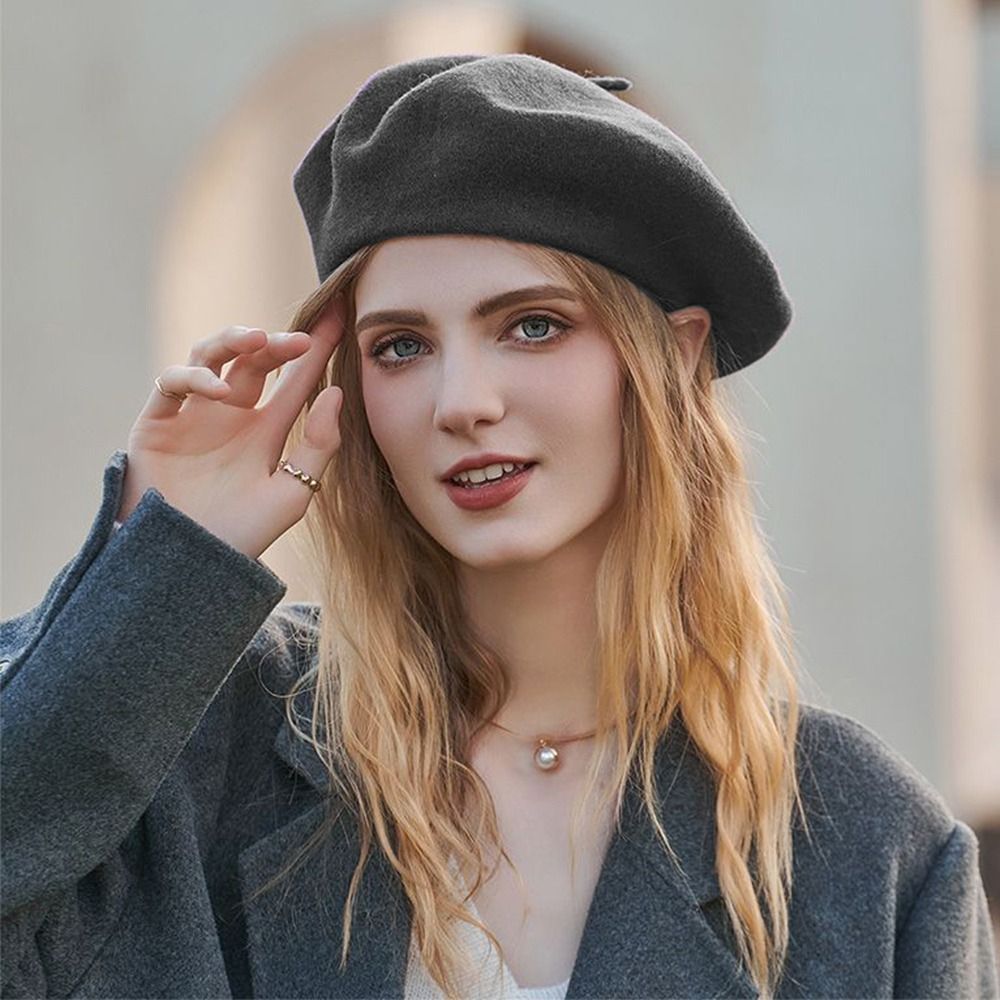 Topi Baret Wol Musim Dingin ya - Beret French Wool ulasan dan harga