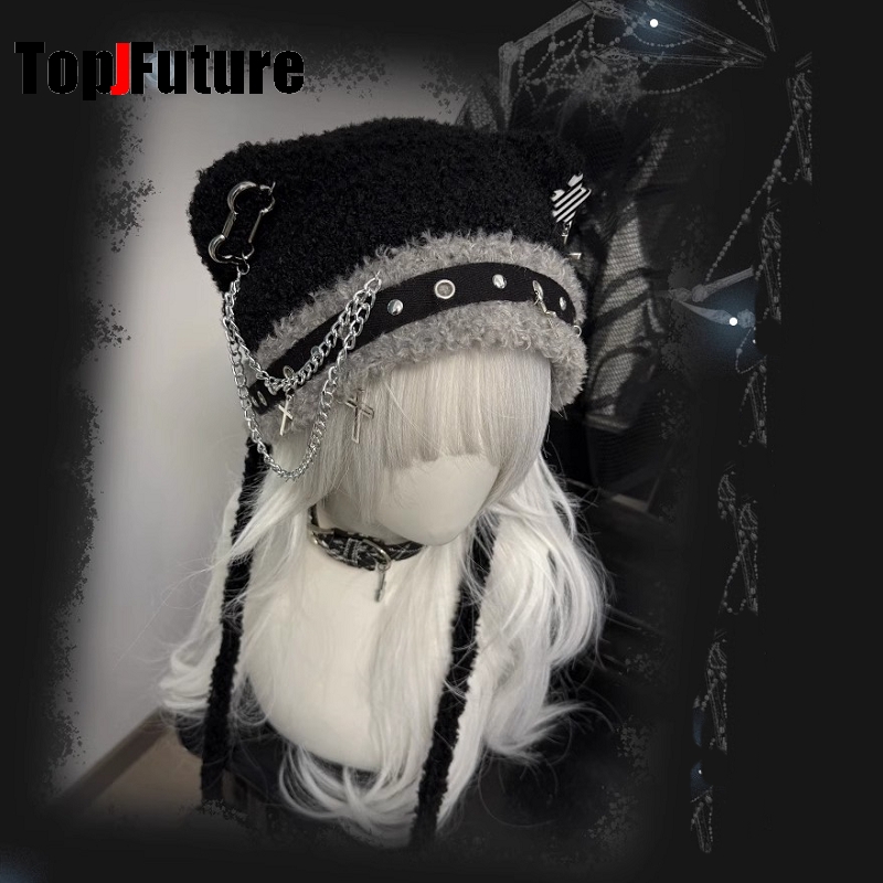 Topi Wanita Jepang Harajuku Y2 - Winter Trapper Hat ulasan dan harga