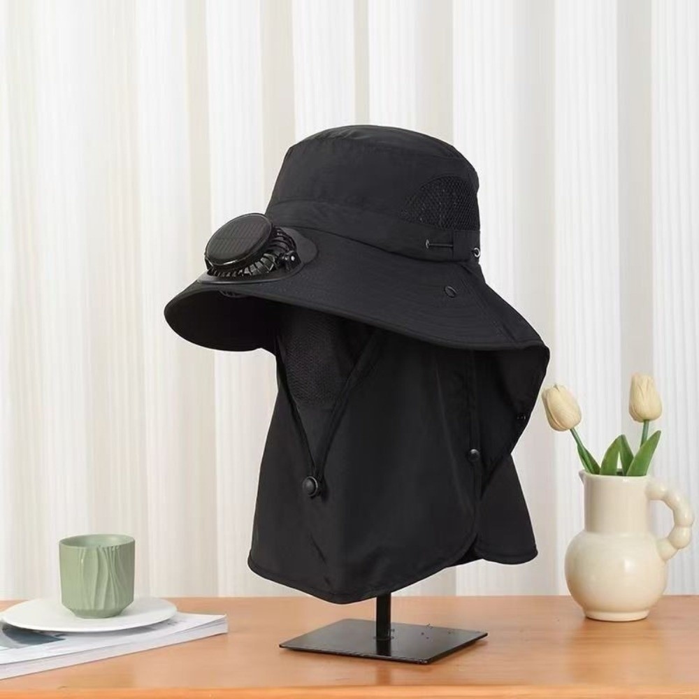 Topi Kipas Tenaga Surya Portab - Sun Hat Wide Brim ulasan dan harga