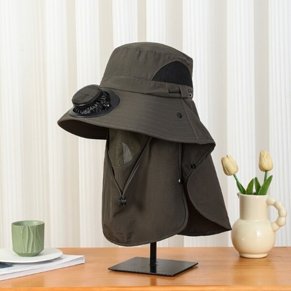 Topi Kipas Tenaga Surya Portab - Sun Hat Wide Brim ulasan dan harga