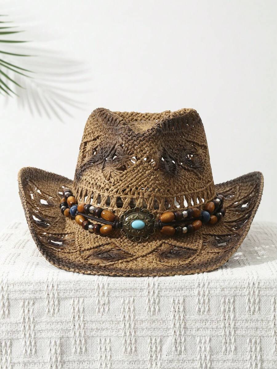 1 Buah Topi Koboi Uniseks deng - Cowboy Hat Straw ulasan dan harga